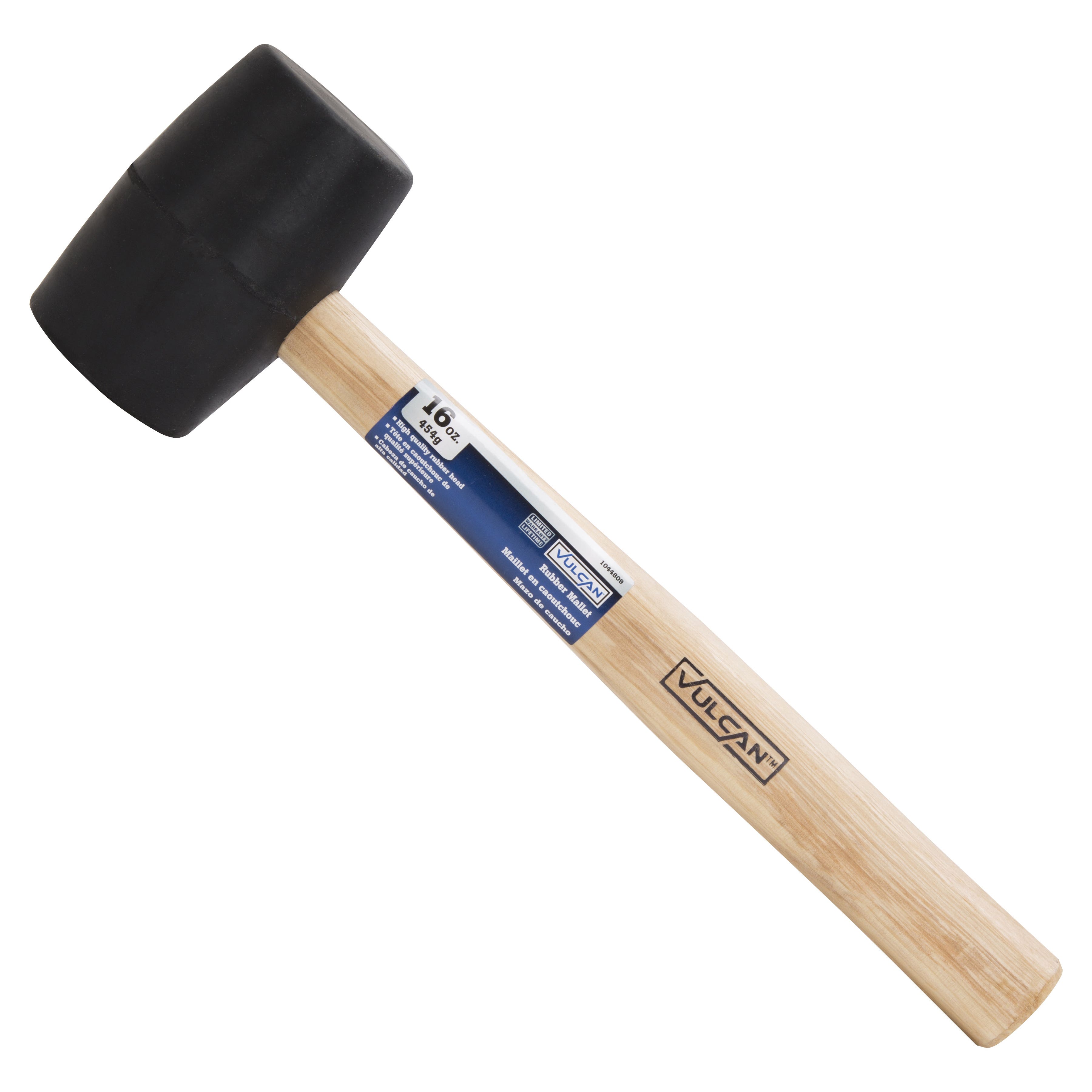 Vulcan JL24116 Mallet, 16 oz Head, Double-Faced Head, Rubber Head, 13-1/8 in OAL