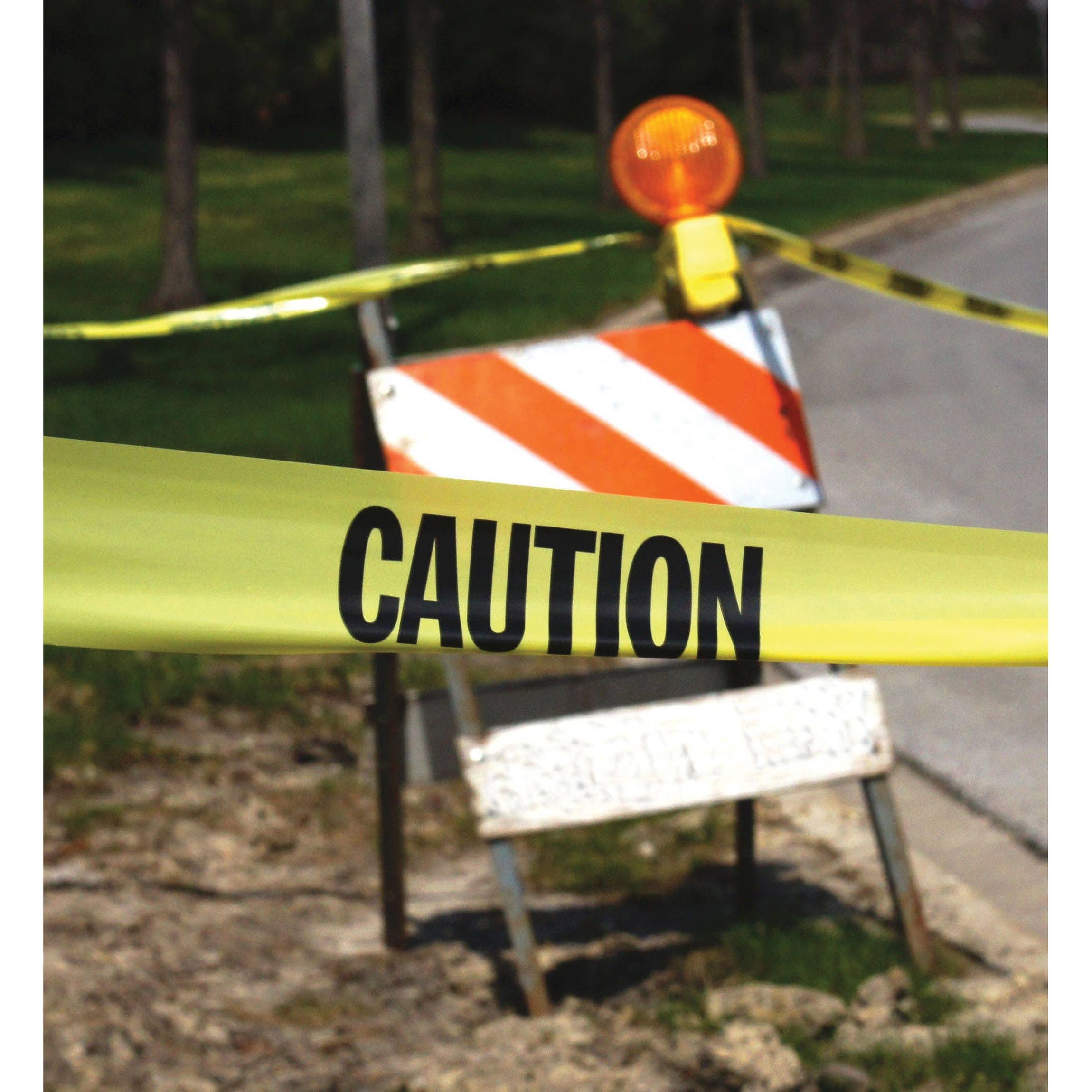 CH Hanson 16100 Safety Barricade Tape, 300 ft L, 3 in W, Yellow, Polyethylene
