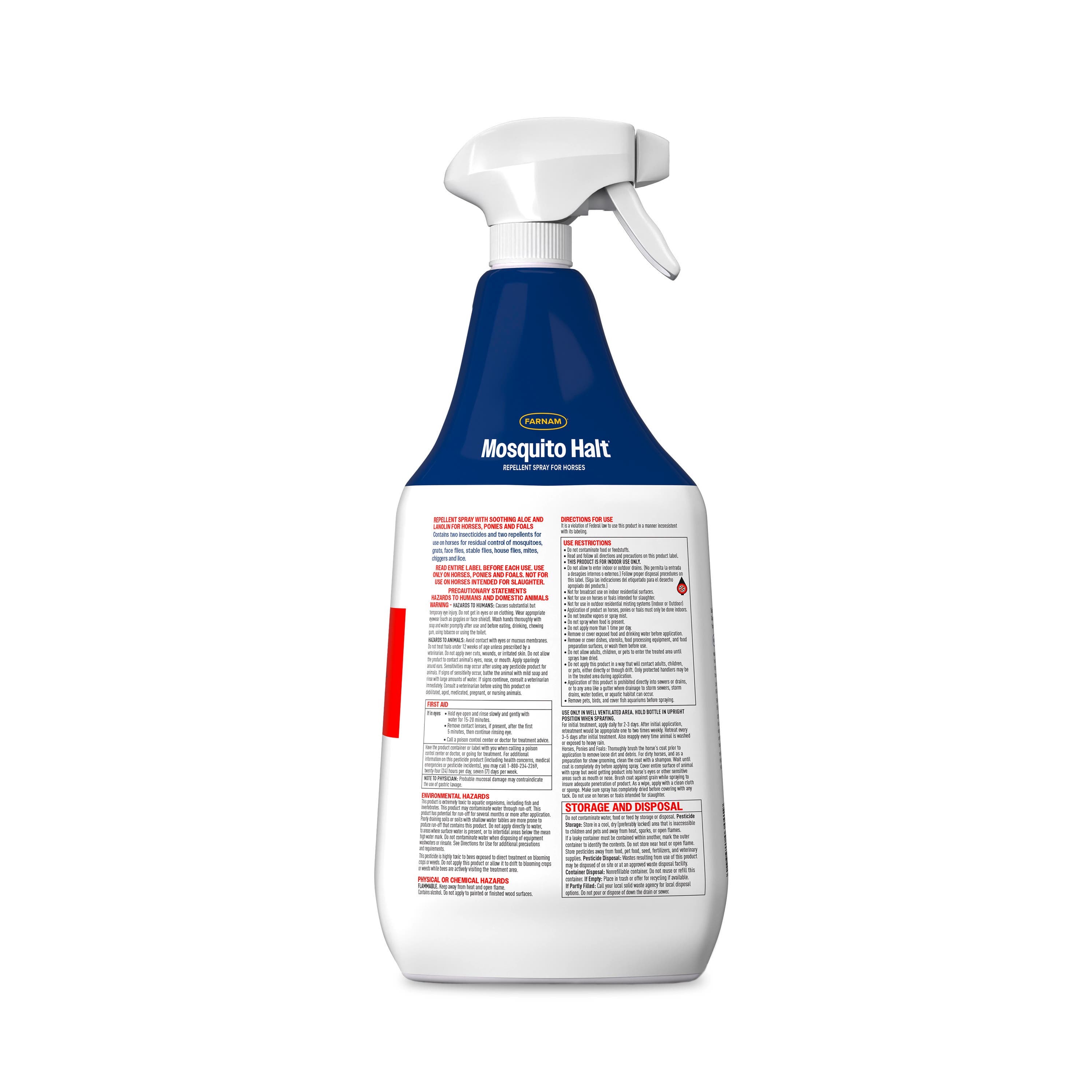 Farnam Mosquito Halt 3003441 Mosquito Repellent Spray, Liquid, 32 oz Bottle