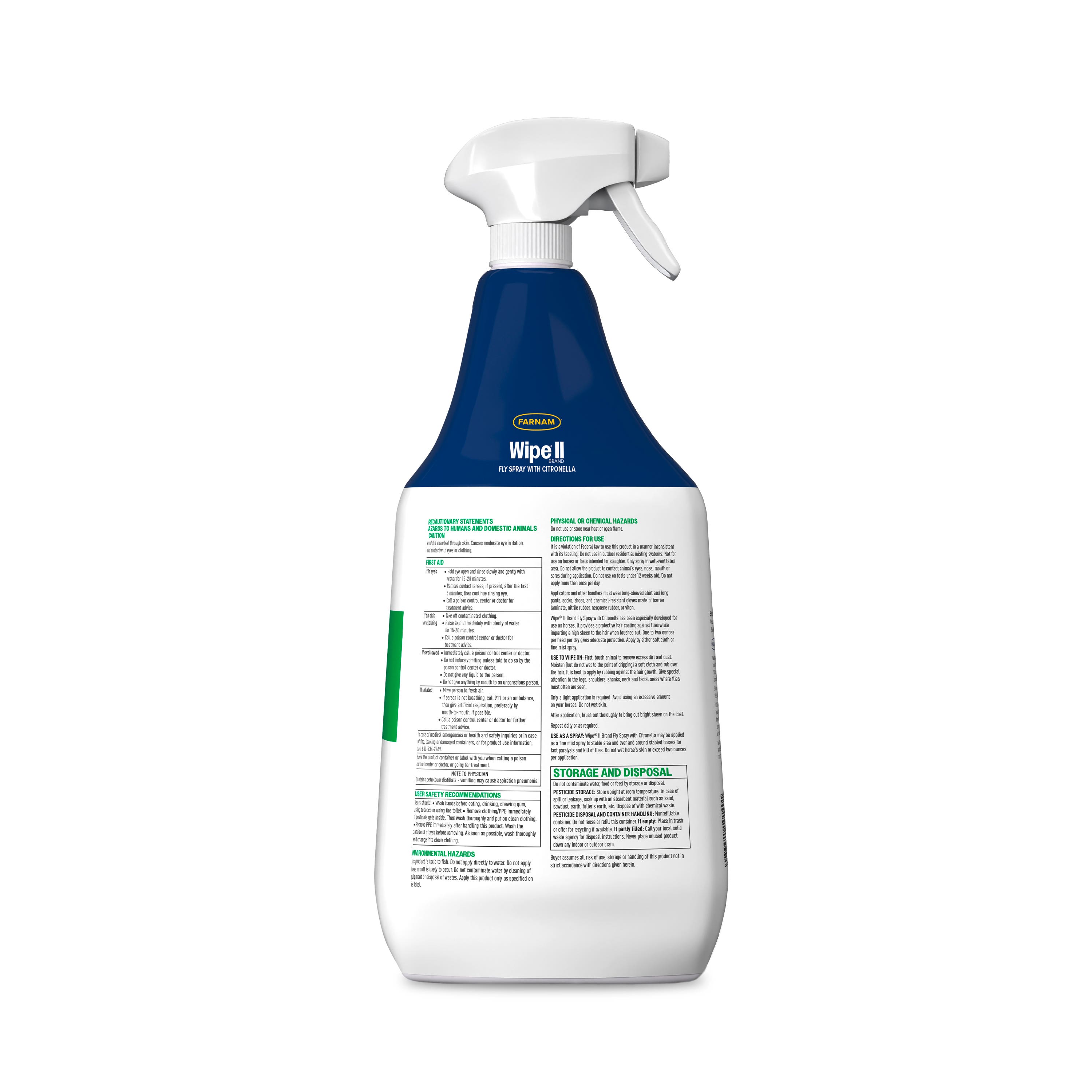 Farnam Wipe II Fly Spray with Citronella 32 oz