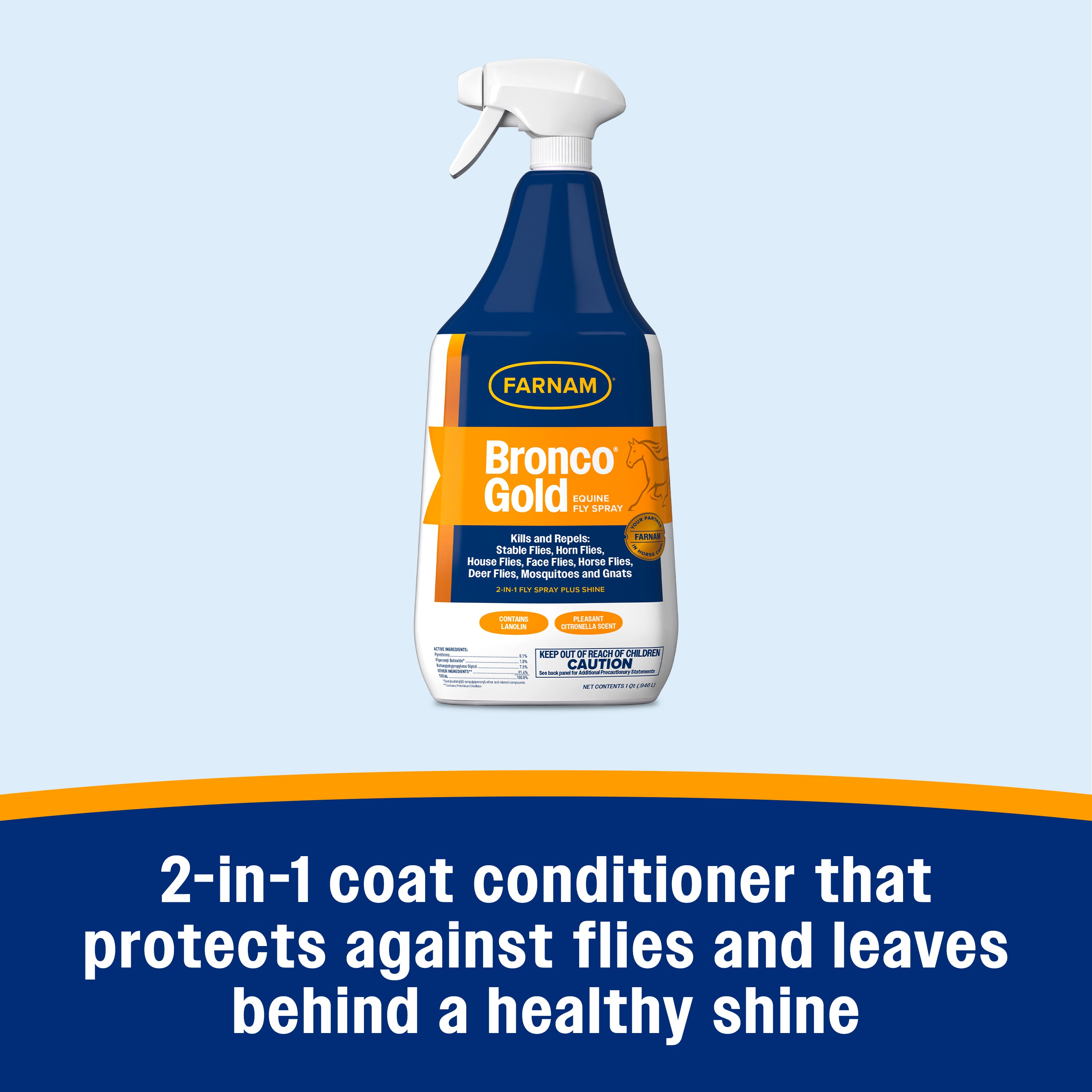 Farnam Bronco Gold Fly Spray & Coat Conditioner 32 oz