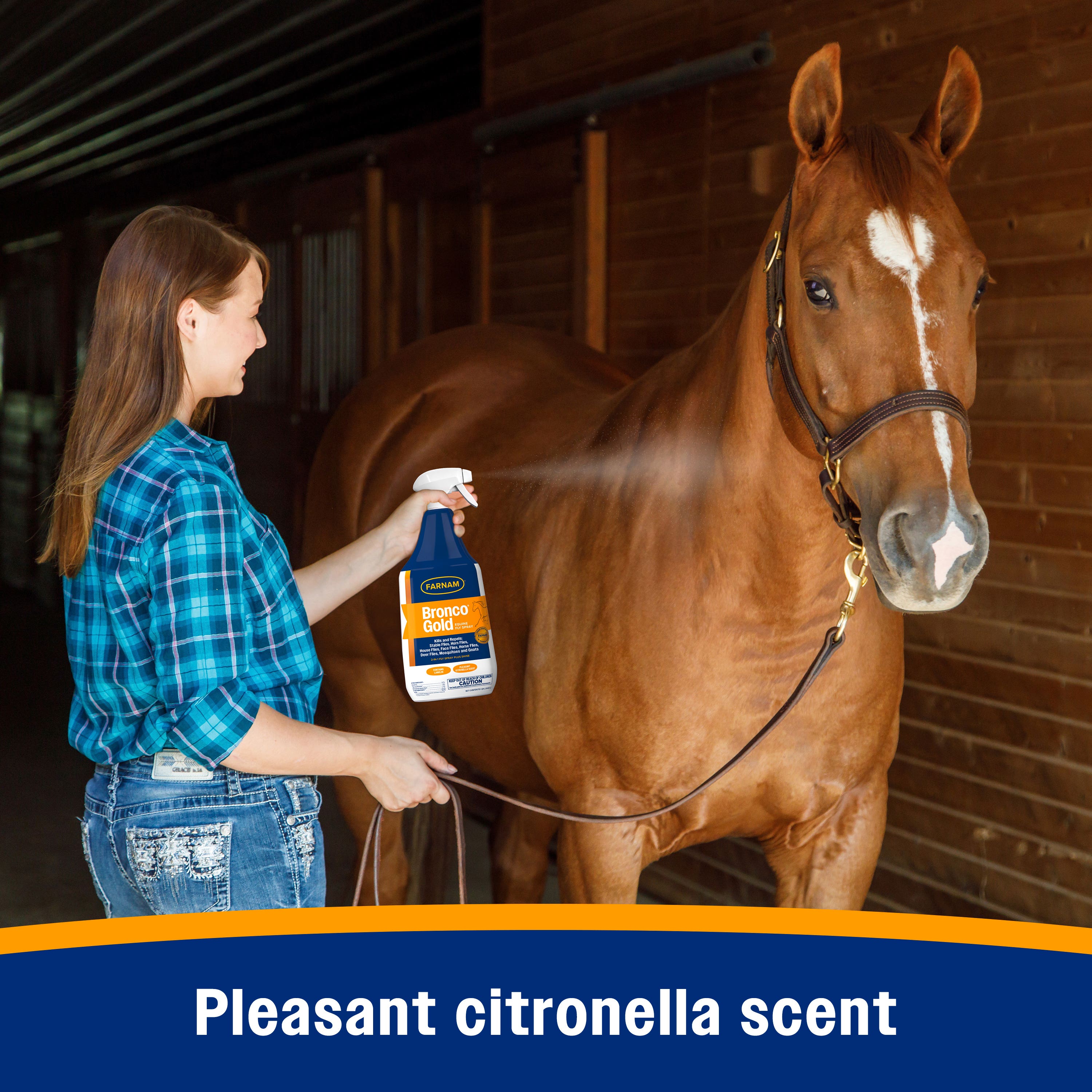 Farnam Bronco Gold Fly Spray & Coat Conditioner 32 oz