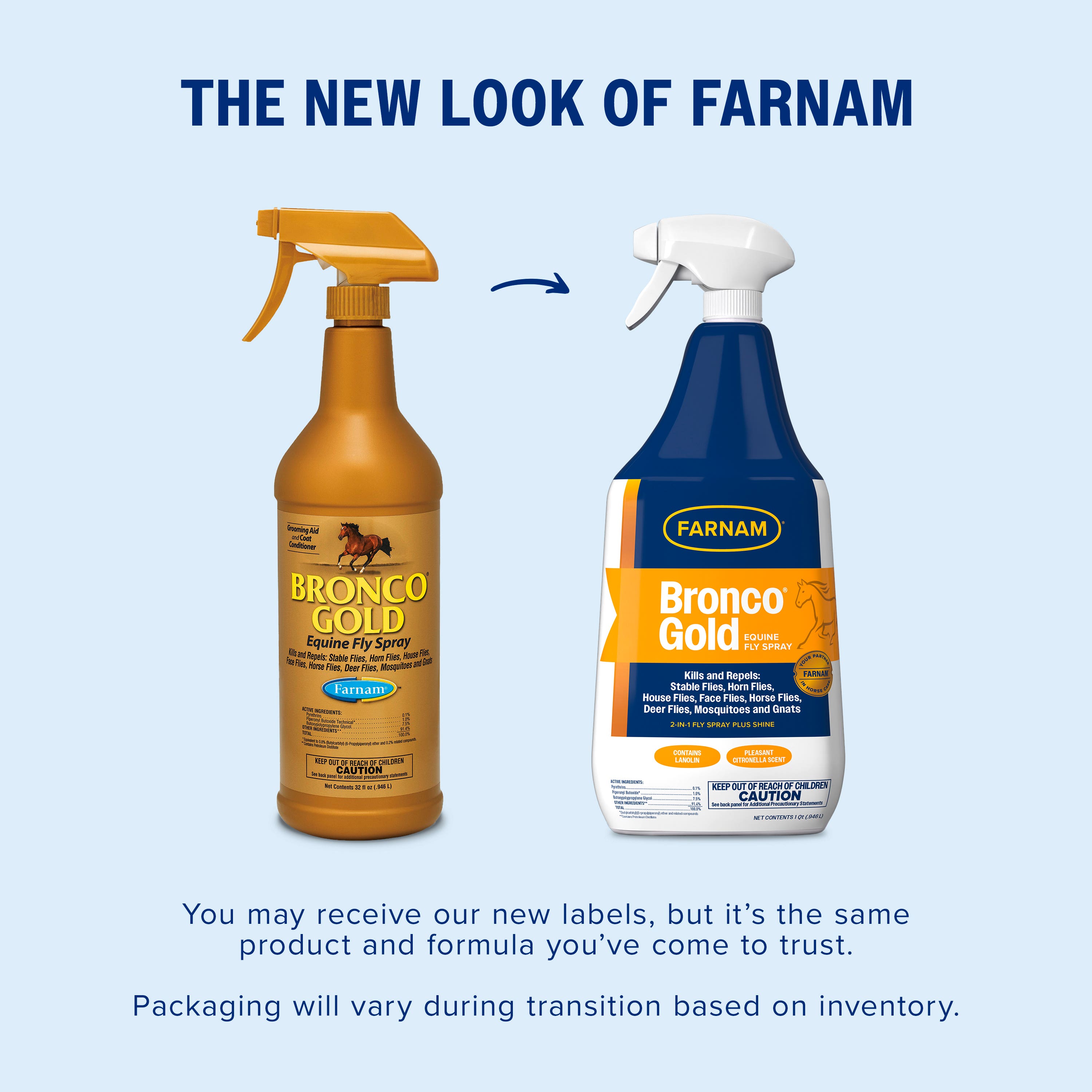 Farnam Bronco Gold Fly Spray & Coat Conditioner 32 oz