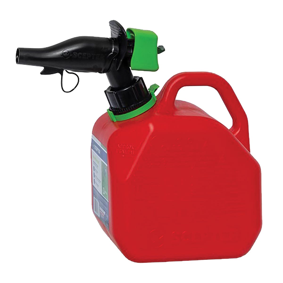 Scepter Gas Can, 3.8 L Capacity, HDPE, Red