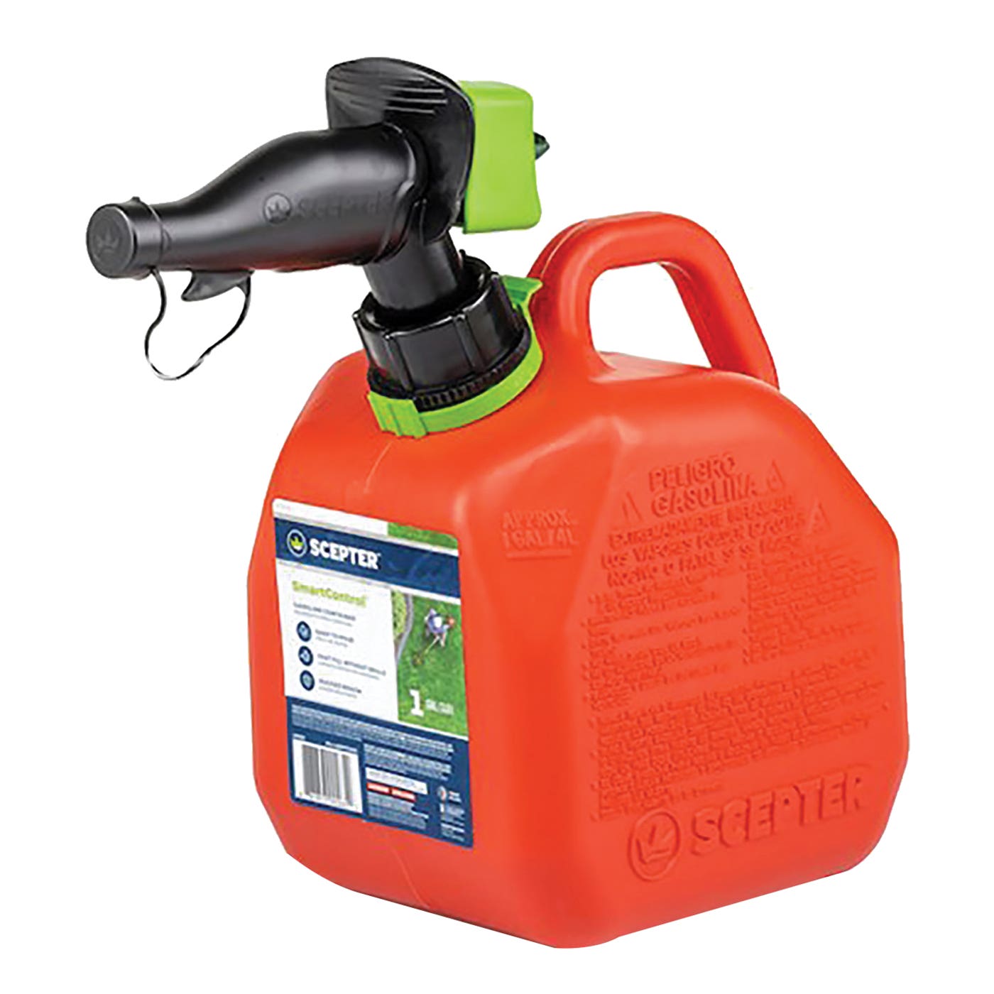 Scepter Gas Can, 3.8 L Capacity, HDPE, Red