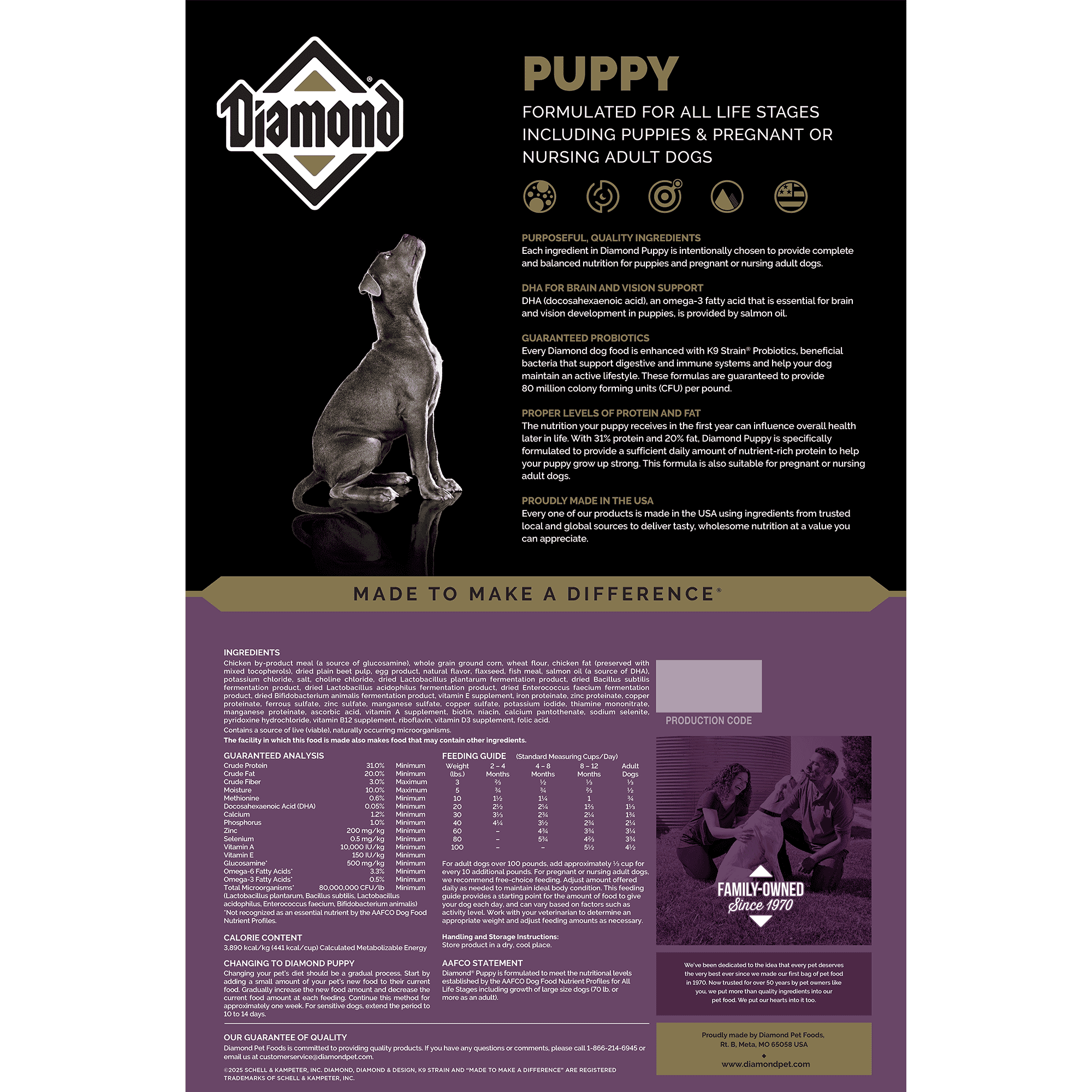 Diamond Puppy Formula Dry Dog Food, Chicken, 6 lb bag
