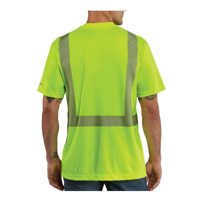 Carhartt 100495-323REGMA T-Shirt, M, Fits to Chest Size: 38 to 40 in, Brite Lime, Regular, Crew Neck, Polyester