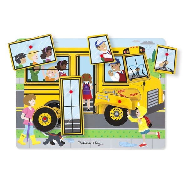 Melissa & Doug Bus Sound Puzzle, with Internal Lights and Music