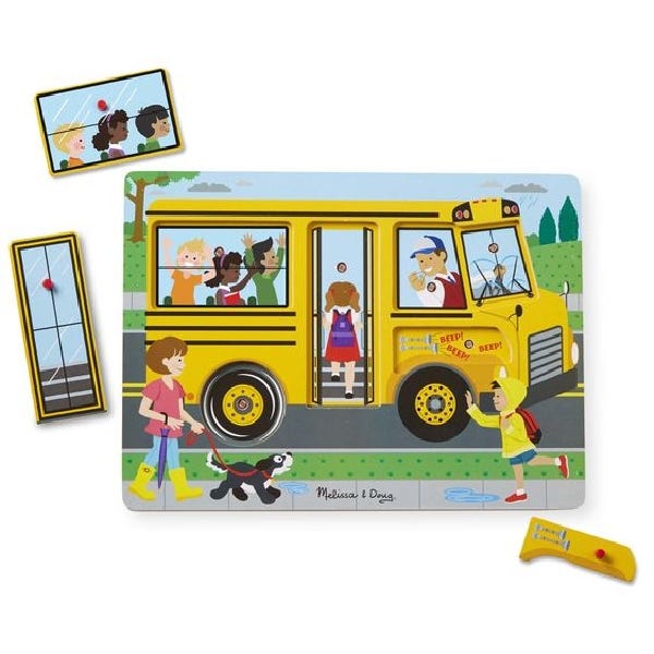 Melissa & Doug Bus Sound Puzzle, with Internal Lights and Music