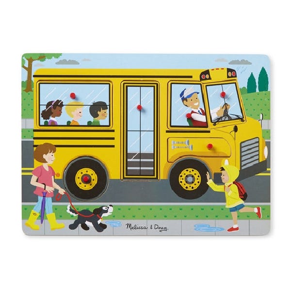 Melissa & Doug Bus Sound Puzzle, with Internal Lights and Music