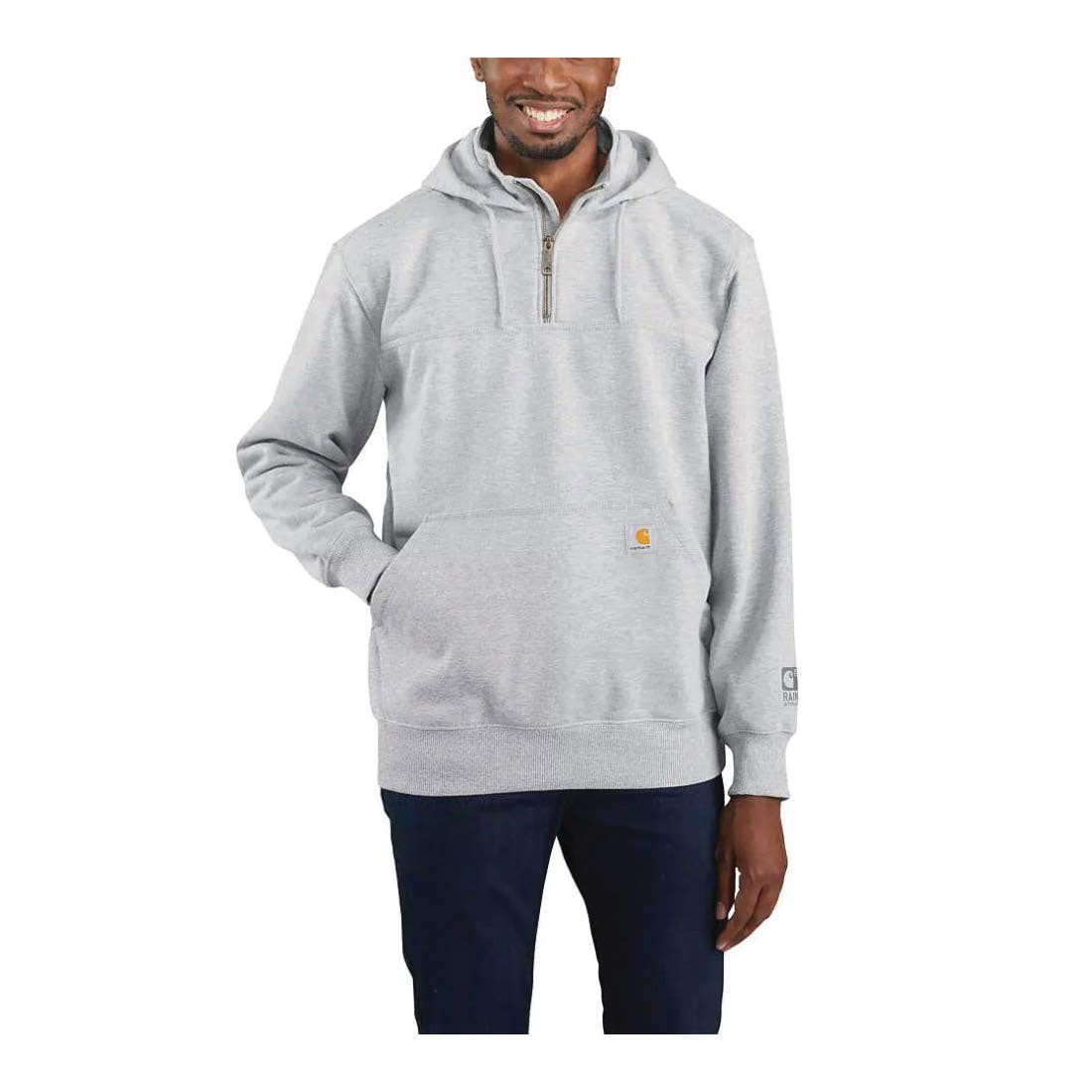 Carhartt Paxton Series Sweatshirt, 2XL, Tall, Cotton/Polyester, Heather Gray, Hooded Collar