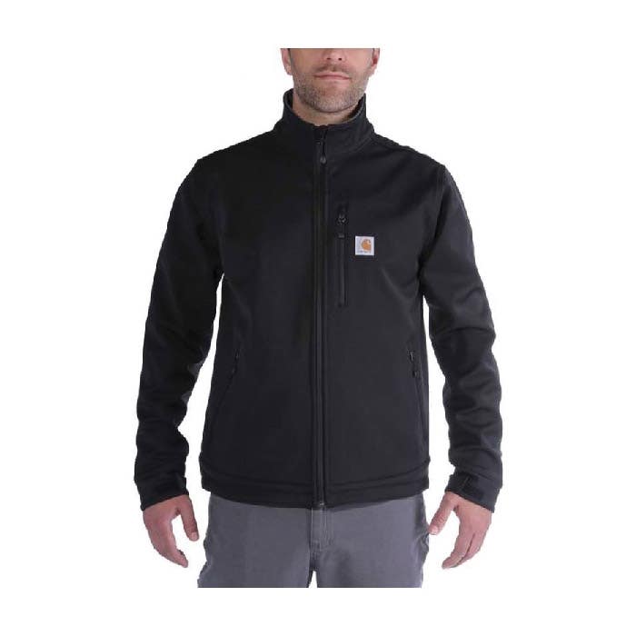 Carhartt Crowley Jacket, L, Black, Mock Neck Collar, Zipper Closure, Regular