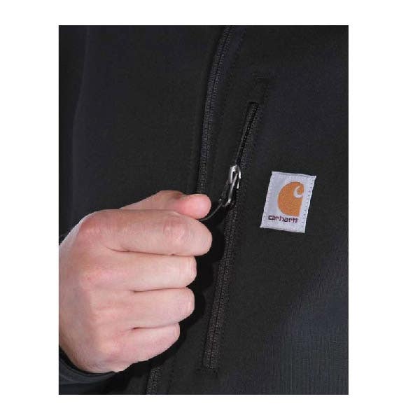 Carhartt Crowley Jacket, XL, Black, Mock Neck Collar, Zipper Closure, Regular