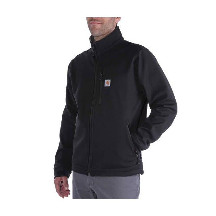 Carhartt Crowley Jacket, L, Black, Mock Neck Collar, Zipper Closure, Regular