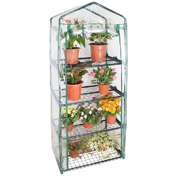 Landscapers Select Green House, 27.5 in L, 19.25 in W, 65.5 in H, Zippered Access Door
