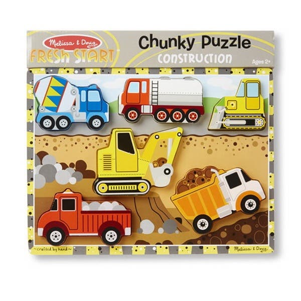 Melissa & Doug Construction Chunky Puzzle, Wood