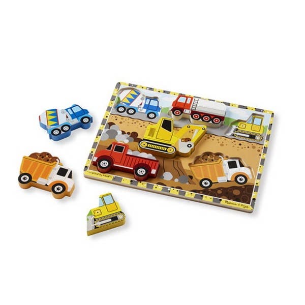Melissa & Doug Construction Chunky Puzzle, Wood
