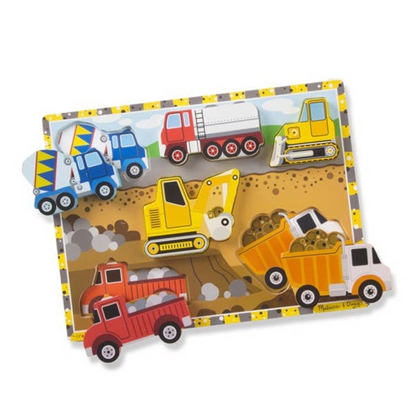 Melissa & Doug Construction Chunky Puzzle, Wood
