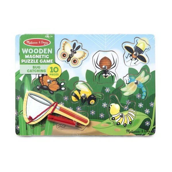 Melissa & Doug Bug-Catching Magnetic Puzzle Game, Wood