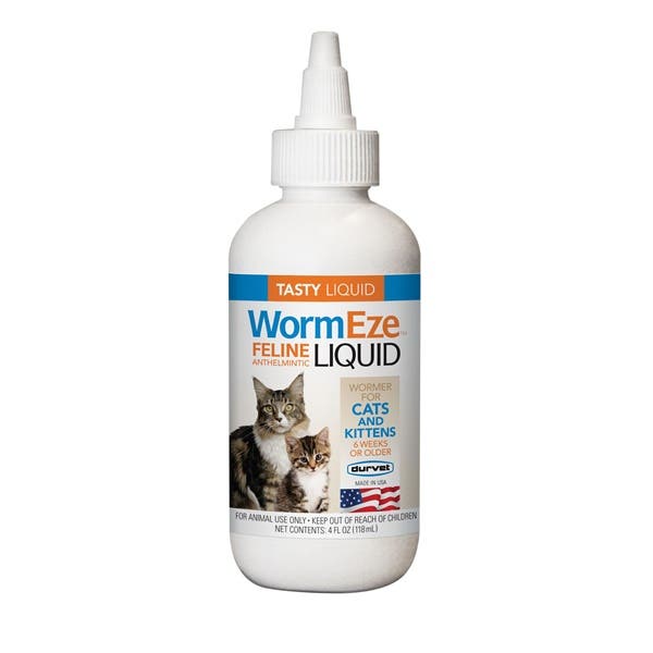 Durvet WormEze Liquid, Cat and Kitten, 4 oz. Light Apple Scent