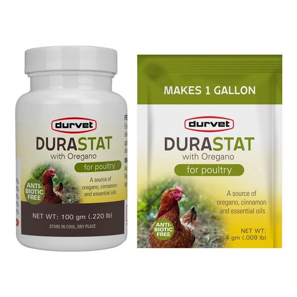 Durvet DuraStat, Powder, Off-White, Oregano Flavor, 100 g Jar