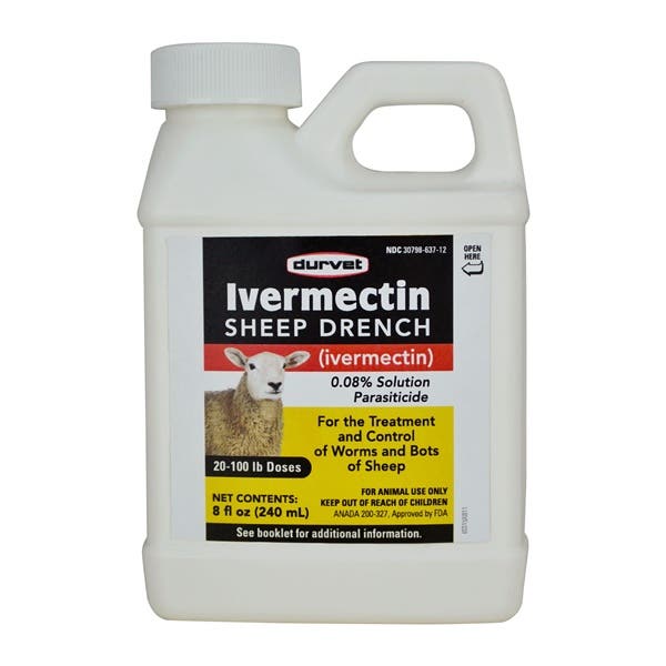 Durvet 001-1067 Ivermectin Sheep Drench, Pet Treated: Sheep, 240 mL Bottle