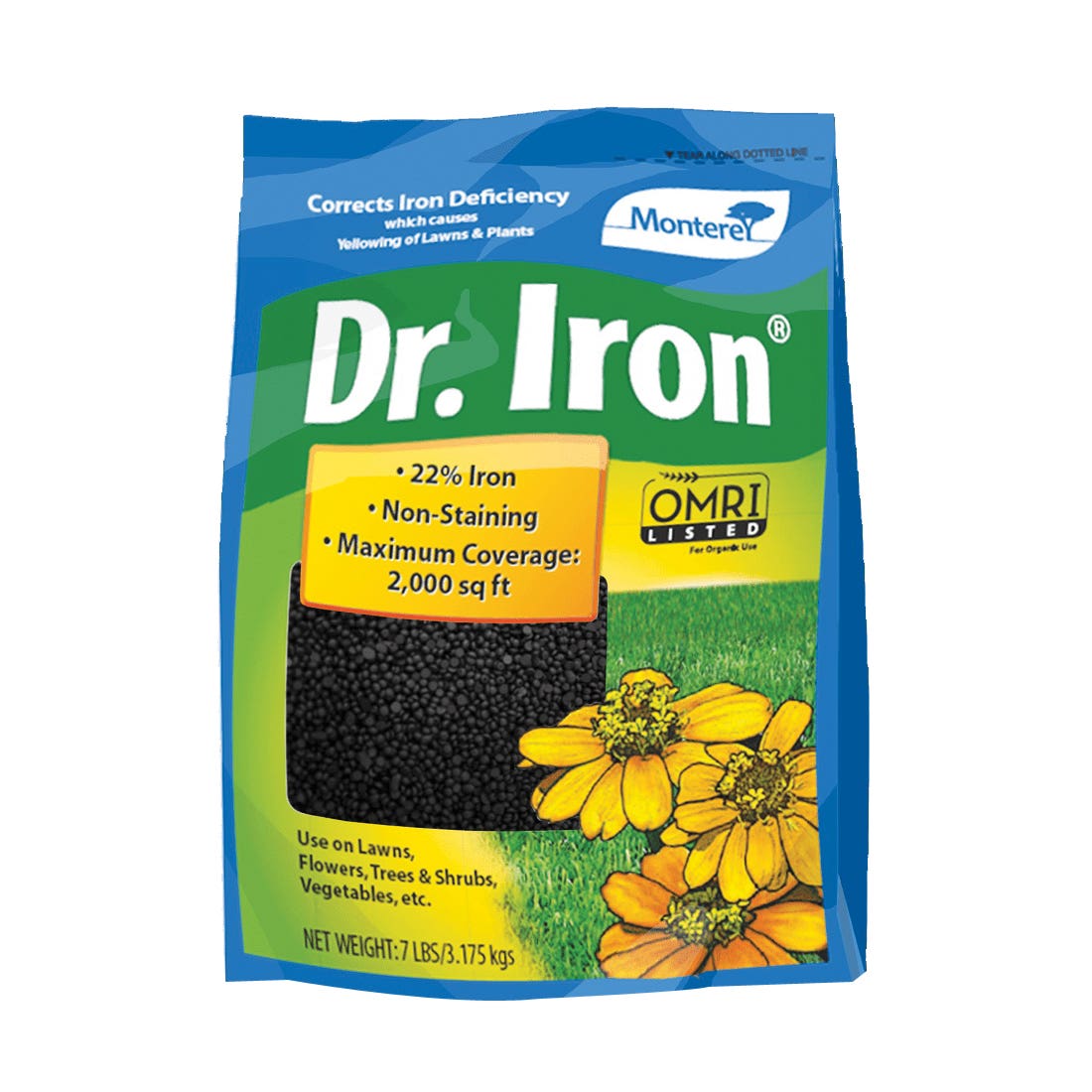 DR. IRON Fertilizer, 7 lb Bag, Solid