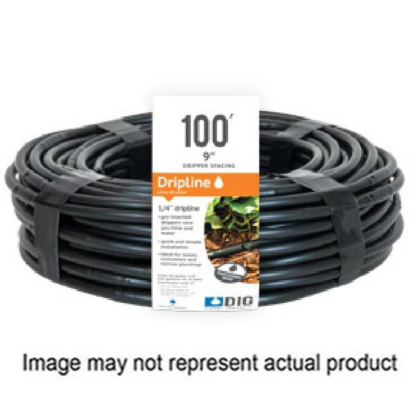 DIG Dripline, 0.17 in ID, 50 ft L, 1/4 in Barb, Polyethylene, Black
