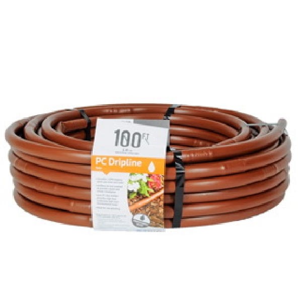 DIG Pressure Compensating Dripline, 0.6 in ID, 100 ft L, Polyethylene, Brown