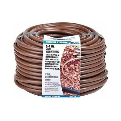 DIG Micro Tubing, 0.156 in ID, 100 ft L, 1/4 in Barb, Vinyl, Brown