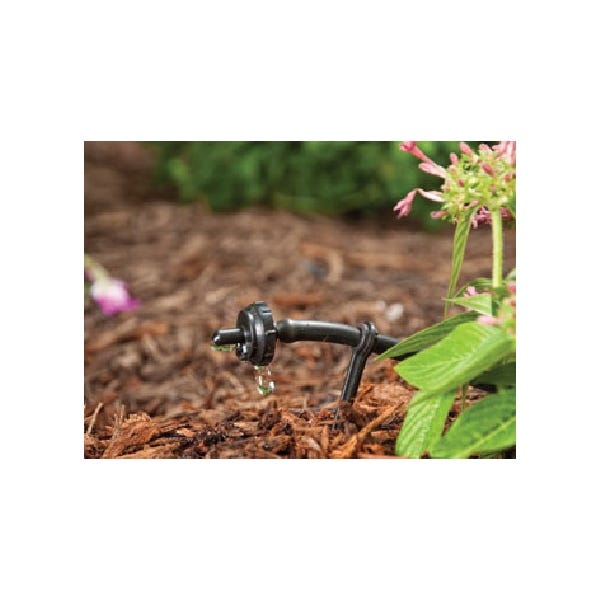 DIG Drip Emitter, Button, Pressure Compensating, 1/4 in Connection, Barb x Nipple, 4 gph gph, ABS, Red