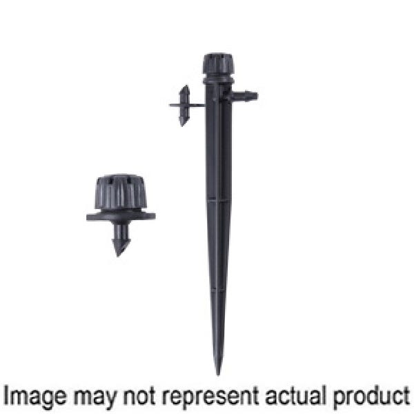 DIG Drip Emitter, Adjustable, 1/4 in Connection, Barb, 0 to 14.1 gph gph, Polypropylene, Black