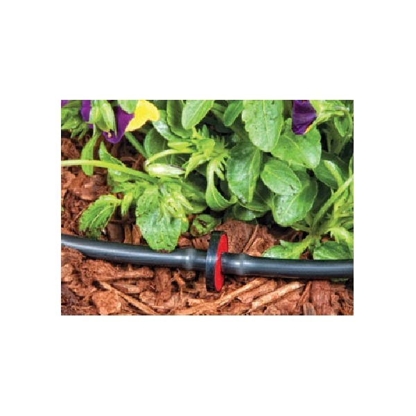 DIG Inline Drip Emitter, Button, 1/4 in Connection, Barb, 1 gph gph, Polypropylene, Black