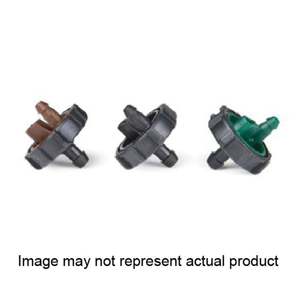 DIG Drip Emitter, Button, 1/4 in Connection, Barb x Nipple, 2 gph gph, Polypropylene, Green
