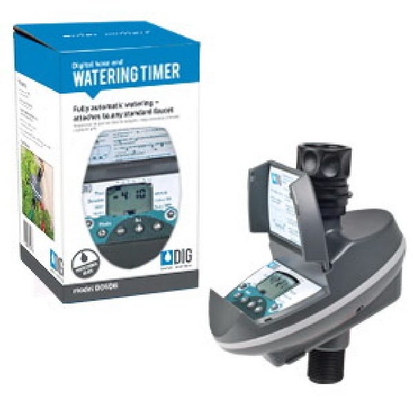 DIG Hose End Timer, 9 V, 1 -Zone, 1 min to 12 hr 59 min Time Setting, LCD Display