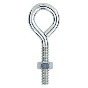 National Hardware N221-101 Eye Bolt, 1/4-20 Thread, Coarse Thread, 1-1/4 in L Thread, 0.56 in ID Dia Eye, Steel, Zinc
