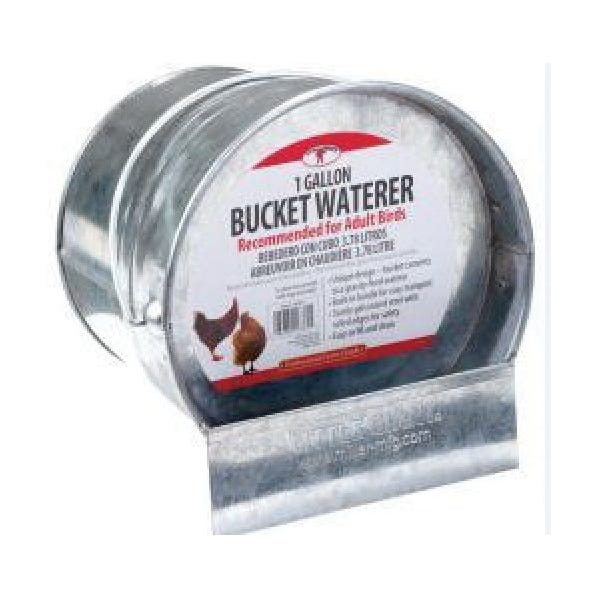 Little Giant Bucket Poultry Waterer, 1 gal Capacity, Galvanized Steel