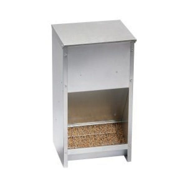 Little Giant Poultry Feeder, 25 lb Capacity, Steel, Galvanized, Frame, Wall Mounting