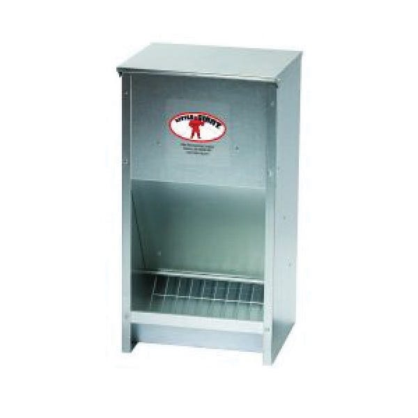 Little Giant Poultry Feeder, 25 lb Capacity, Steel, Galvanized, Frame, Wall Mounting