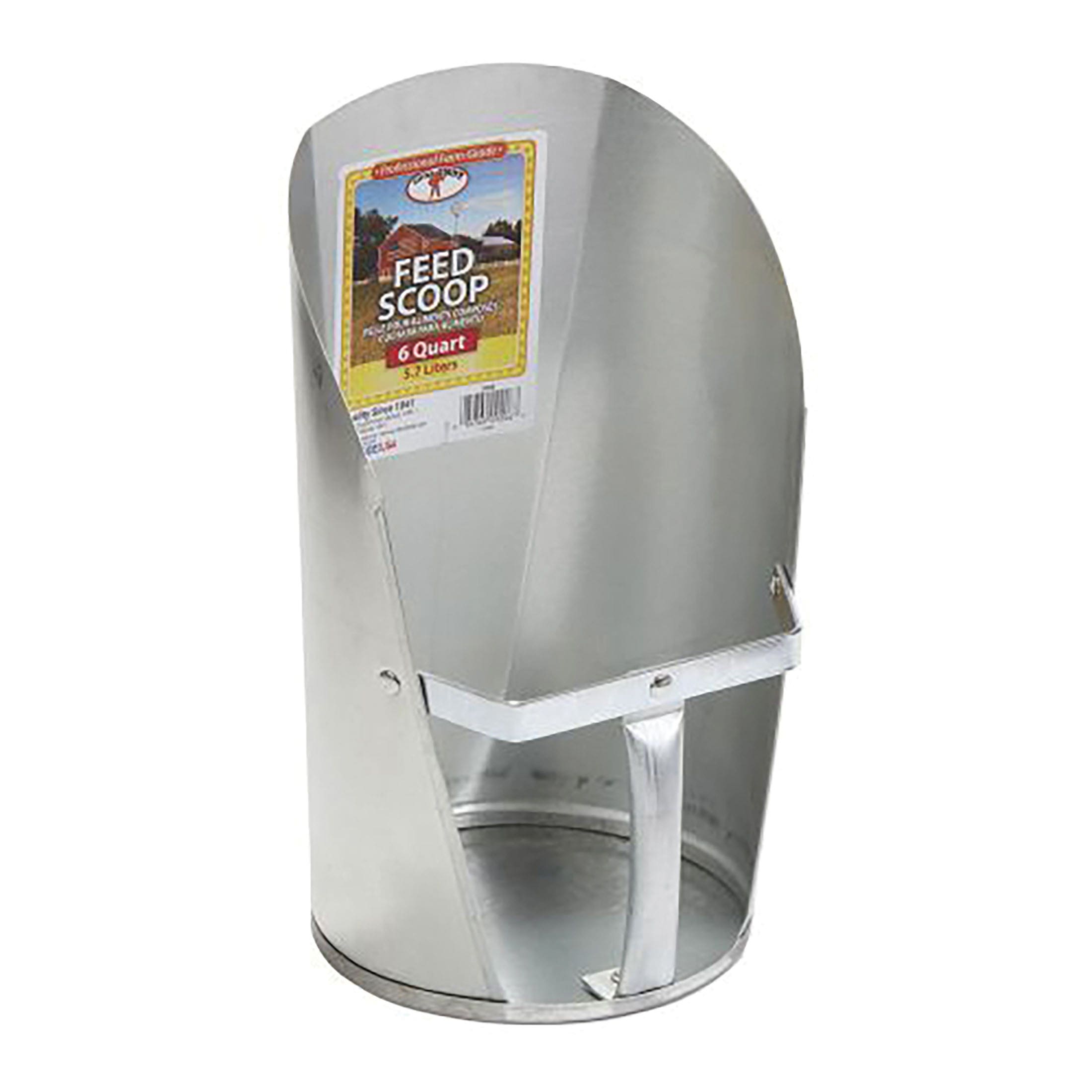 Little Giant 9206 Feed Scoop, 6 qt Capacity, Steel, Galvanized