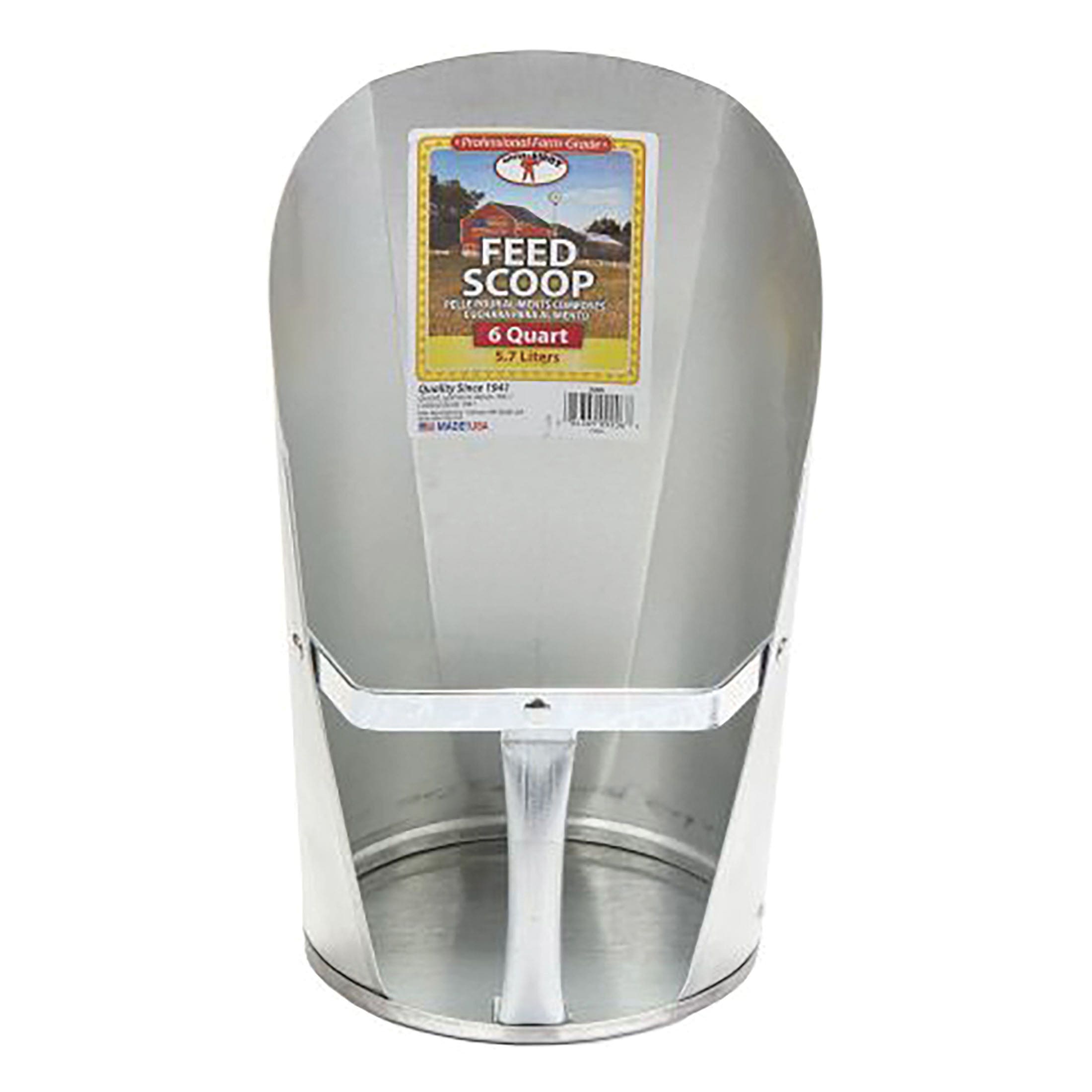 Little Giant 9206 Feed Scoop, 6 qt Capacity, Steel, Galvanized