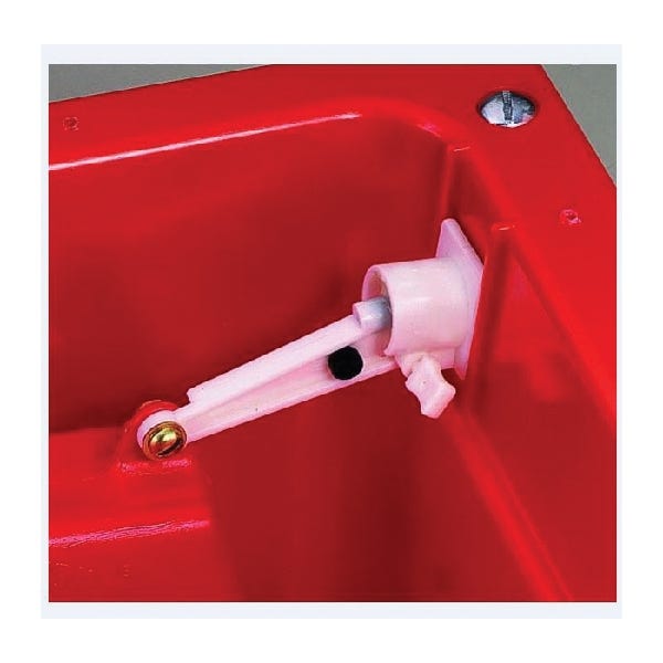 Miller FW16RED Waterer, 4 gal Volume, Polyethylene Resin, Red, Fence, Wall Mounting