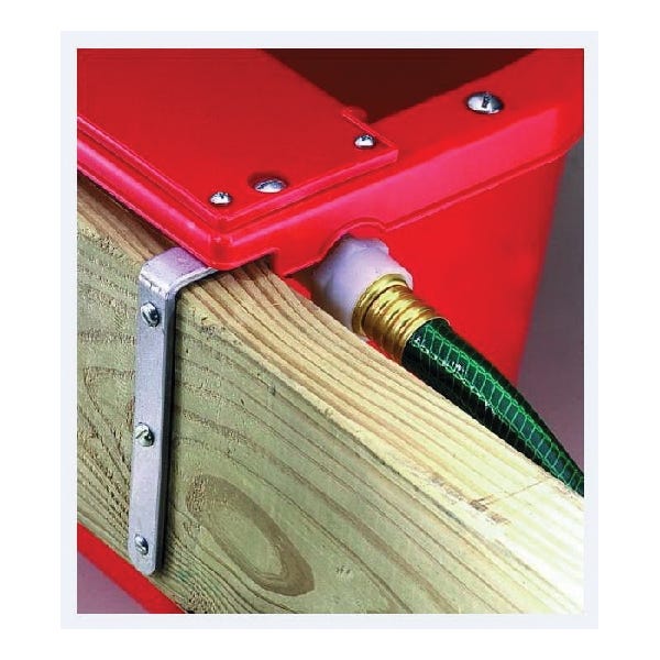 Miller FW16RED Waterer, 4 gal Volume, Polyethylene Resin, Red, Fence, Wall Mounting