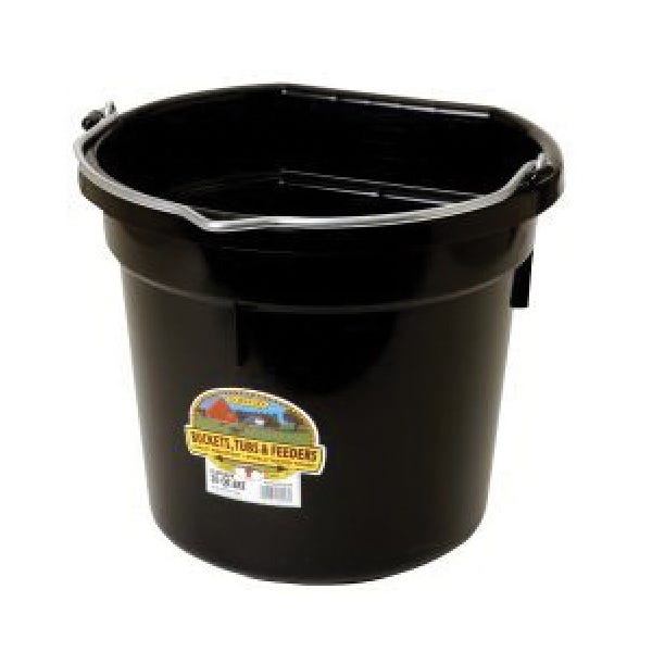 Little Giant Flat-Back Bucket, 20 qt, Black