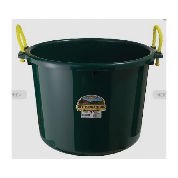 Little Giant PSB70GREEN Muck Tub, 70 qt Capacity, HDPE, Green