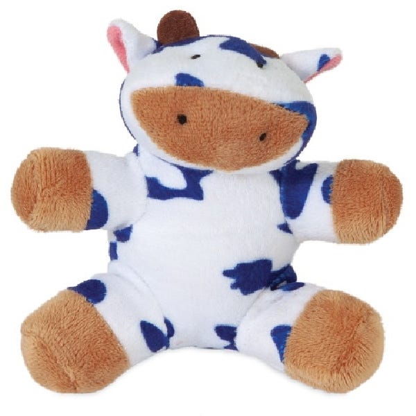 booda Softies Dog Toy, M, Plush Toy, Cow