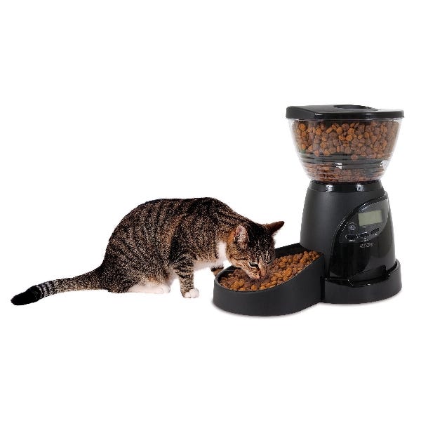 Aspenpet Lebistro 24232 Food Dispenser, M, 18 cup Volume, Black