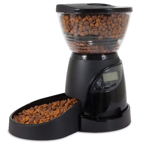 Aspenpet Lebistro 24232 Food Dispenser, M, 18 cup Volume, Black