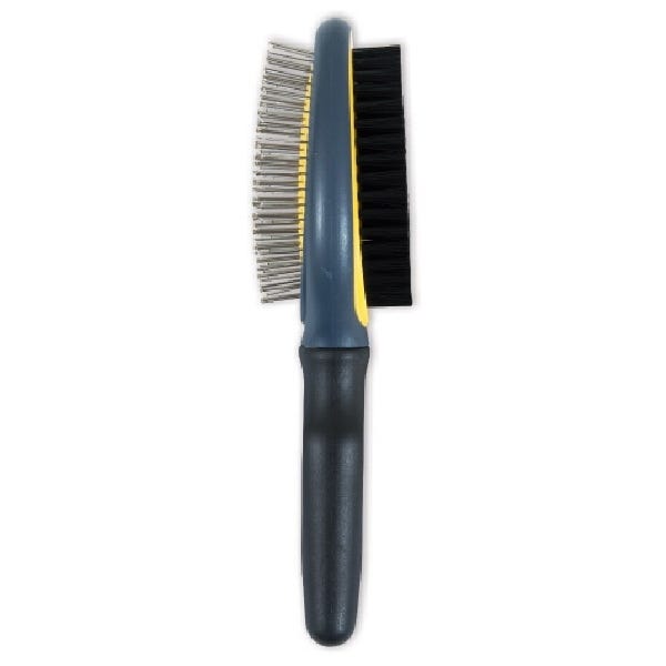 JW GripSoft Double-Sided Brush, Gray/Yellow