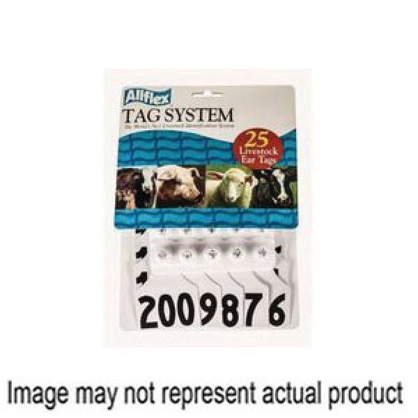 Allflex GLF200/GSM-W Female/Male Ear Tag, L, 2-1/4 in L, 3 in W, 176 to 200, Polyurethane, White